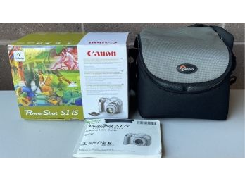 Cannon PowerShot S1 IS Digital Camera With Original Box, Guide, And Case