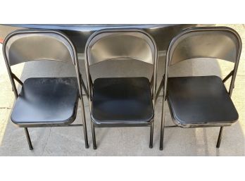 (3) Cosco Black Metal Folding Chairs