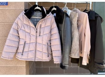 (5) Ladies Medium Winter Coats From Michael Kors, Giuliana, Kinsey, & Calvin Klein