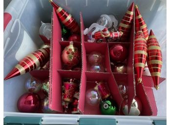 Sterilite Box With Large Collection On Christmas Ornaments