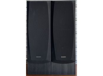 Pair Of Sony 37.5 Inch SS-U552AV Acoustic Suspension 3 Way Speaker System. (as Is)