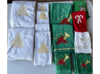 Collection Of Christmas Towels - Hand, Bath , And Wash From JC Penny's And R.J Briggs