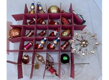 Lot Of Christmas Ornaments Including Bells, Snowmen, And More