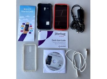 Jitterbug Smart Phone With Charger Case And Accessories