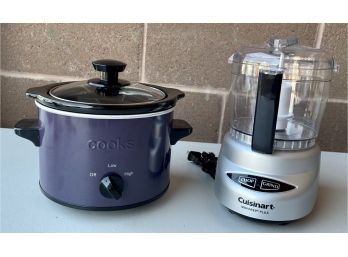 Cuisinart Mini-prep Plus Electric Chop'n'grinder With 1.5 Quart Cook's Purple Mini Crockpot