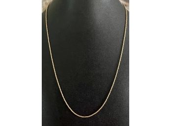 14K Gold Dainty Rope Chain Necklace (as Is) Measures  19' Long And  Weighs 3.0 Grams