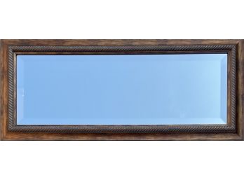 Gorgeous Beveled Mirror Rope Trim Gold Tone Wood Frame