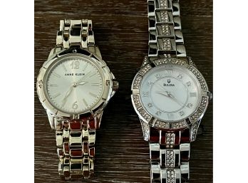 Women's Crystal Front Bulova Watch & Anne Klein Watch