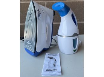 Eurosteam Iron And Conair Complete Steam Clothes Steamer With Instructions