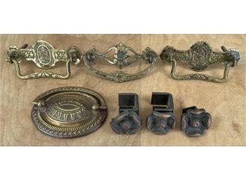 (7) Antique Brass Furniture Drawer Pulls