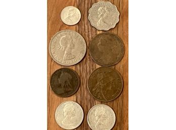 Assorted Queen Elizabeth Coins, Silver, (1) Bronze Victoria Half Penny 1900, Penny 1878, 1911 Francaise 10C