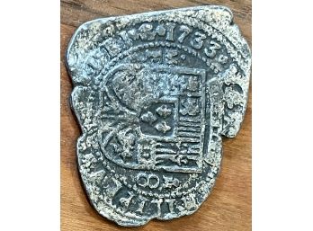 1733-MF Mexico 8 Reales Silver Cob Coin Philip V Unauthenticated