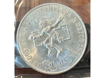 1968 Mexico Olympics 25 Silver Pesos Coin