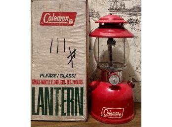 Coleman Single-mantle Floodlight Red Lantern Model 200A With Original Box