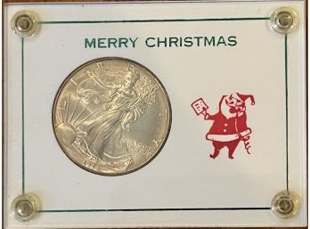 1996 One Ounce Fine Silver US One Dollar Coin In Original Merry Christmas Sealed Holder