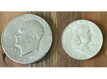 1963 Silver Half Dollar & 1974 D Silver Dollar