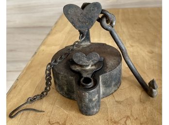 Antique Mining Frog Oil Lamp With Original Stamp