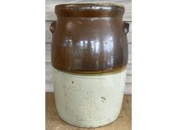 Antique Salt Stone Appalachian Pottery Butter Churn With Wood Lid