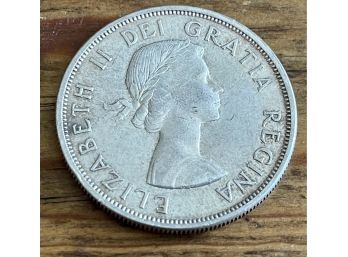 Solid Silver Dollar Queen Elizabeth II DEI Gratia  Regina 1962
