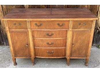Vintage Wooden 4-drawer Buffet With Original Pulls