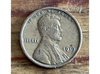 1919 Wheat Back Penny No Mint Mark
