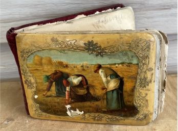 Antique 1906 Celluloid Friendship Memory  Book For Christmas 1909 Signed By Friends And Teachers