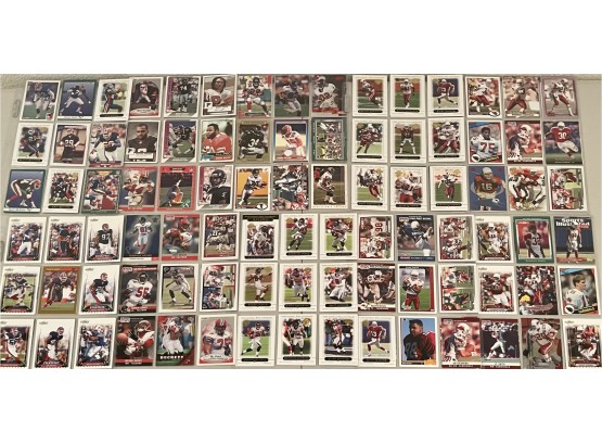 (10) Double Sided Sheets Football Cards Topps, Score, Donruss, NFL Pro Set Including Deon Sanders