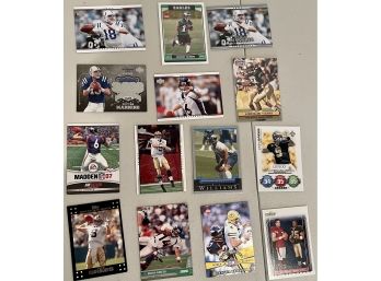 Assorted Football Cards Including Payton Manning, Jay Cutler. , Drew Brews, Brian Greasy, And  More
