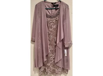 R&M Richard's Size 12 Bead And Lace Evening Gown With Jacket