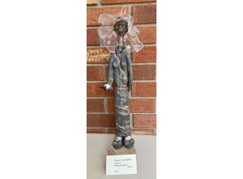 Patron's Art Gallery 'holding The Moon' 17' Sculpture By Lamecia - Signed