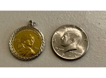 Kennedy 1971 Half Dollar And Remember Native Americans 2016 Pendant