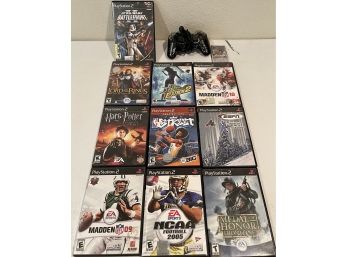 Sony PlayStation 2 Controller And Games Including Battlefront 2 And Madden NFL