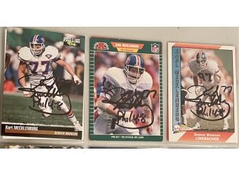 Signed Mecklenburg And Horan Football Cards