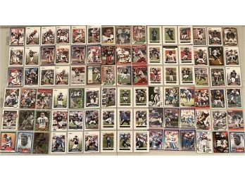 (10) Double Sided Sheets Football Cards Topps, Score, Donruss, NFL Pro Set Including 'pac Man' Jones