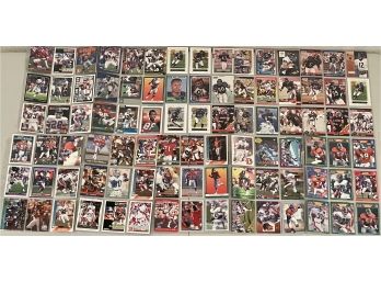 (10) Double Sided Sheets Football Cards Topps, Score, Donruss, NFL Pro Set, Mainly Broncos Cards