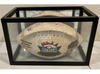 Denver Broncos 1999 Super Bowl Champions Football Signed By Bubby Brister, And Bill Romanowski Case Included