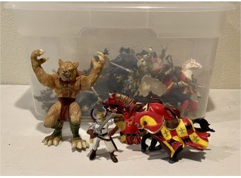 Lot Of Assorted Plastic Figurines And Toys Primarily Hasbro And Papo