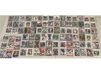 (10) Double Sided Sheets Football Cards Topps, Score, Donruss, NFL Pro Set Including Barry Sanders