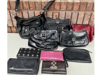 Small Lot Of Faux Leather Purses & Wallets Including Braciano, Nine & Company, Brighton, & More