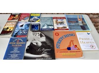 Assorted Paperback Books Including Yoga, Wilderness Guide, & More