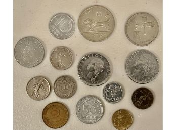 Small Collection Of Foreign Coins Including Italy, Israel, And Pffenig