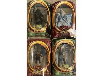 (4) ToyBiz Lord Of The Rings Figurines In Original Boxes - Frodo, Legolas, Strider, Twilight Ringwraith