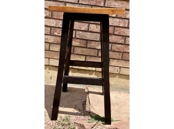 Small Barstool With Wood Top And Veneer Legs