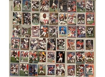 (6) Double Sided Sheets Broncos Football Cards Topps, Score,  Donruss, NFL Pro Set Including  Vance Johnson