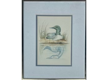 The Loon By Sue Coleman Print In Metal Frame With Paperwork On Back