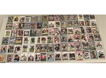 (10) Double Sided Sheets Football Cards Topps, Score, Donruss, NFL Pro Set Including Bo Jackson, Marcus Allen