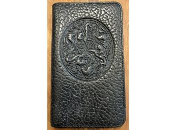 Oberon Santa Rosa Black Leather Wallet With Horses On Front