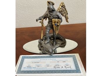 Michael Ricker Pewter 'St. Michael' 1992 #290 W Certificate  Of Authenticity 290/1500