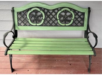 Solid Cast Iron And Wood Bench Black And Green (2 Of 2)