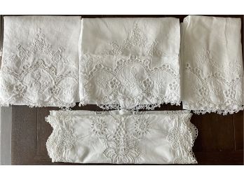 Gorgeous Antique Lace Embroidered And Cutwork Linens
